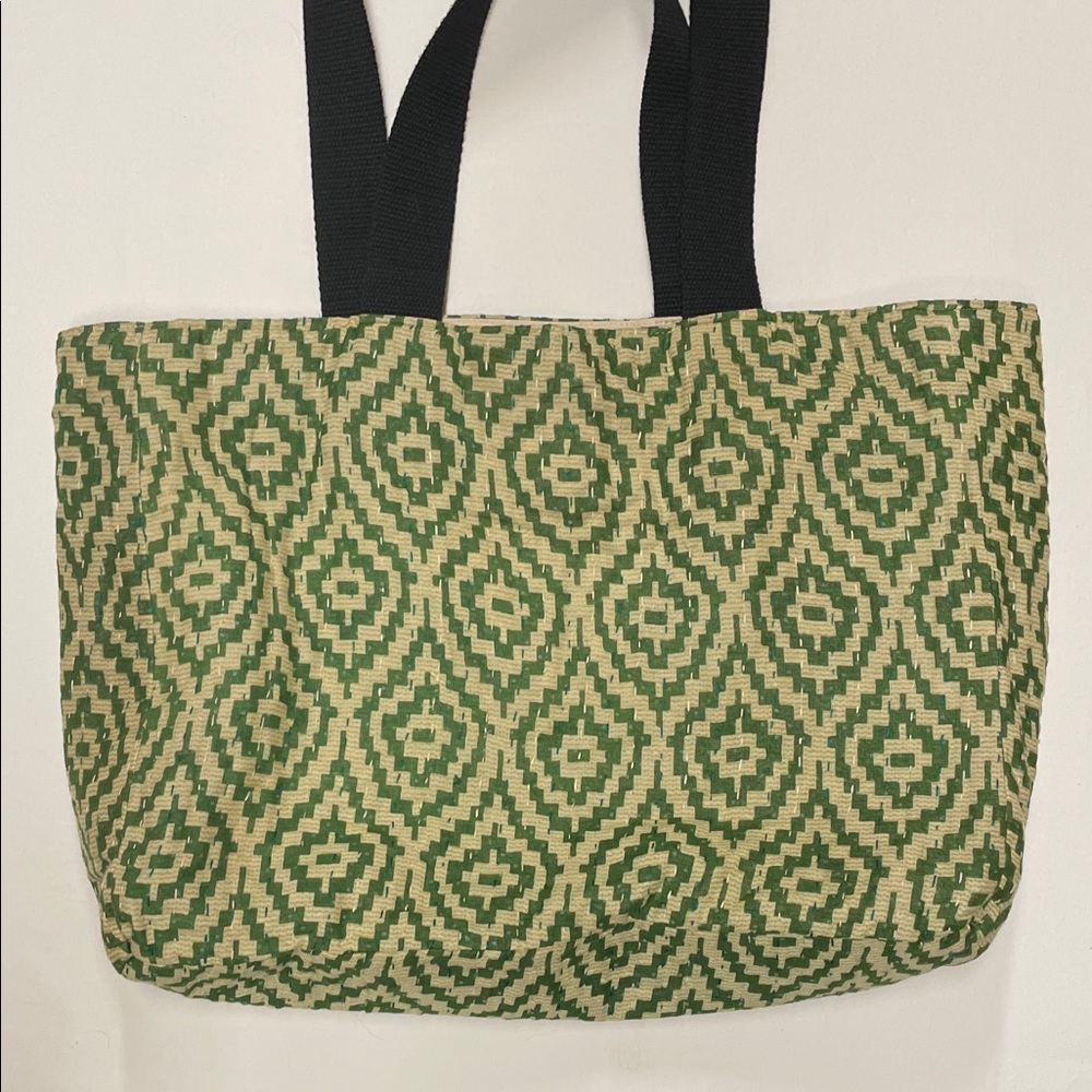 Green Patterned Tote Bag